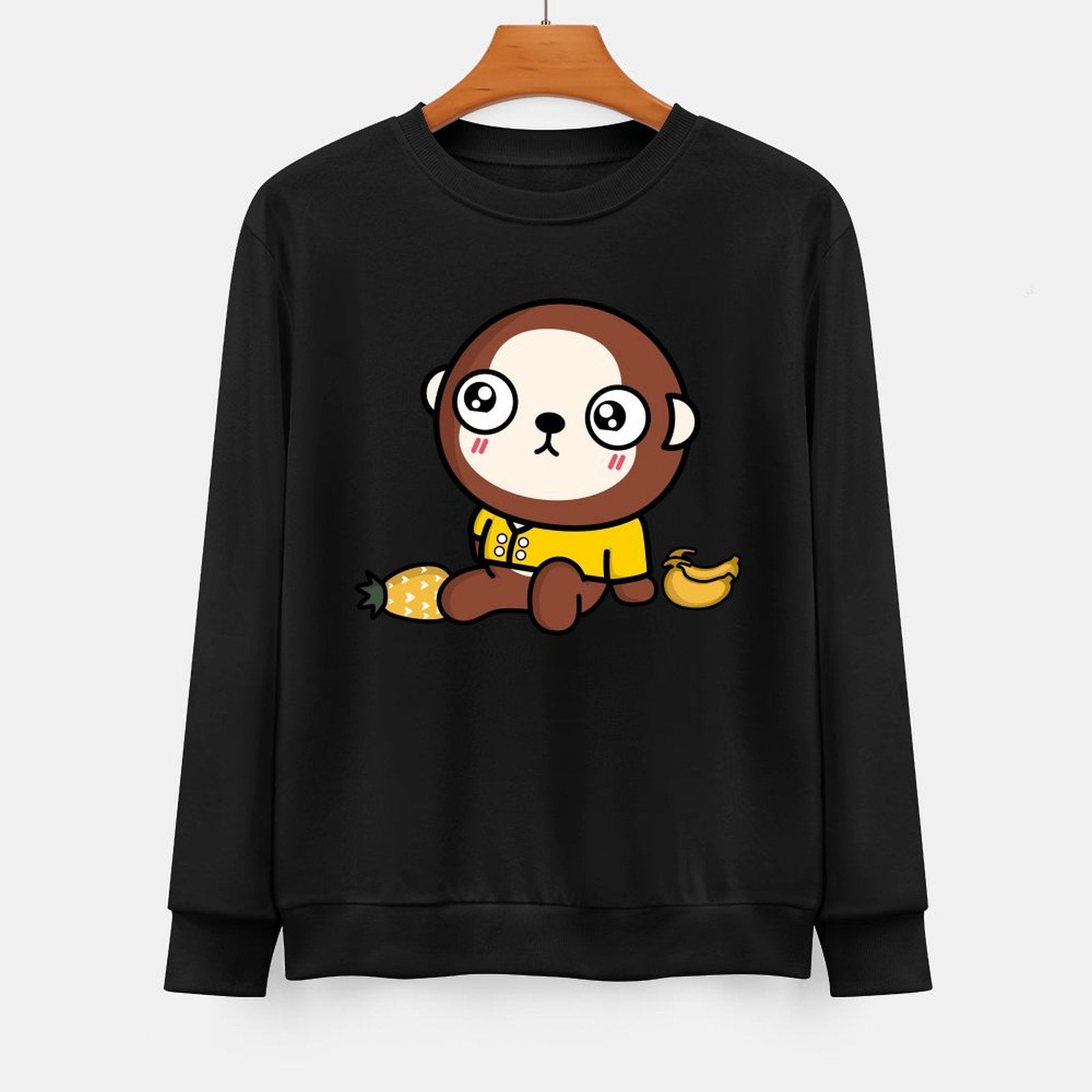 Front Patterned Long Sleeve TopFade-Proof Modern